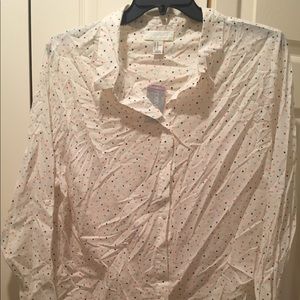 NWT Forever 21+ polka dot collared shirt